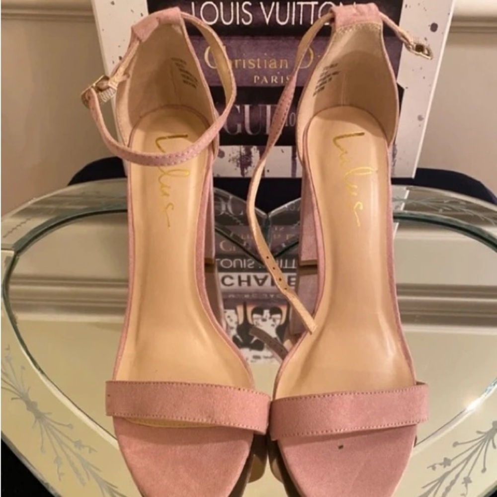 Lulu's Soft Pink Ankle Strap Heels